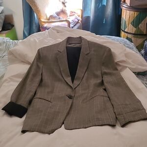 Womens Jones New York Houndstooth Checkered Blazer